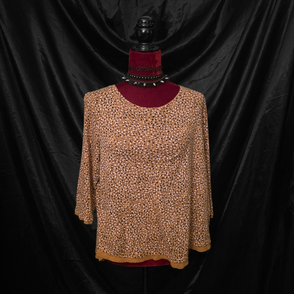 Leopard Print 3/4 Sleeve Blouse